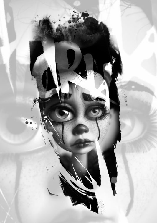 Woman Cry Black and grey Flash