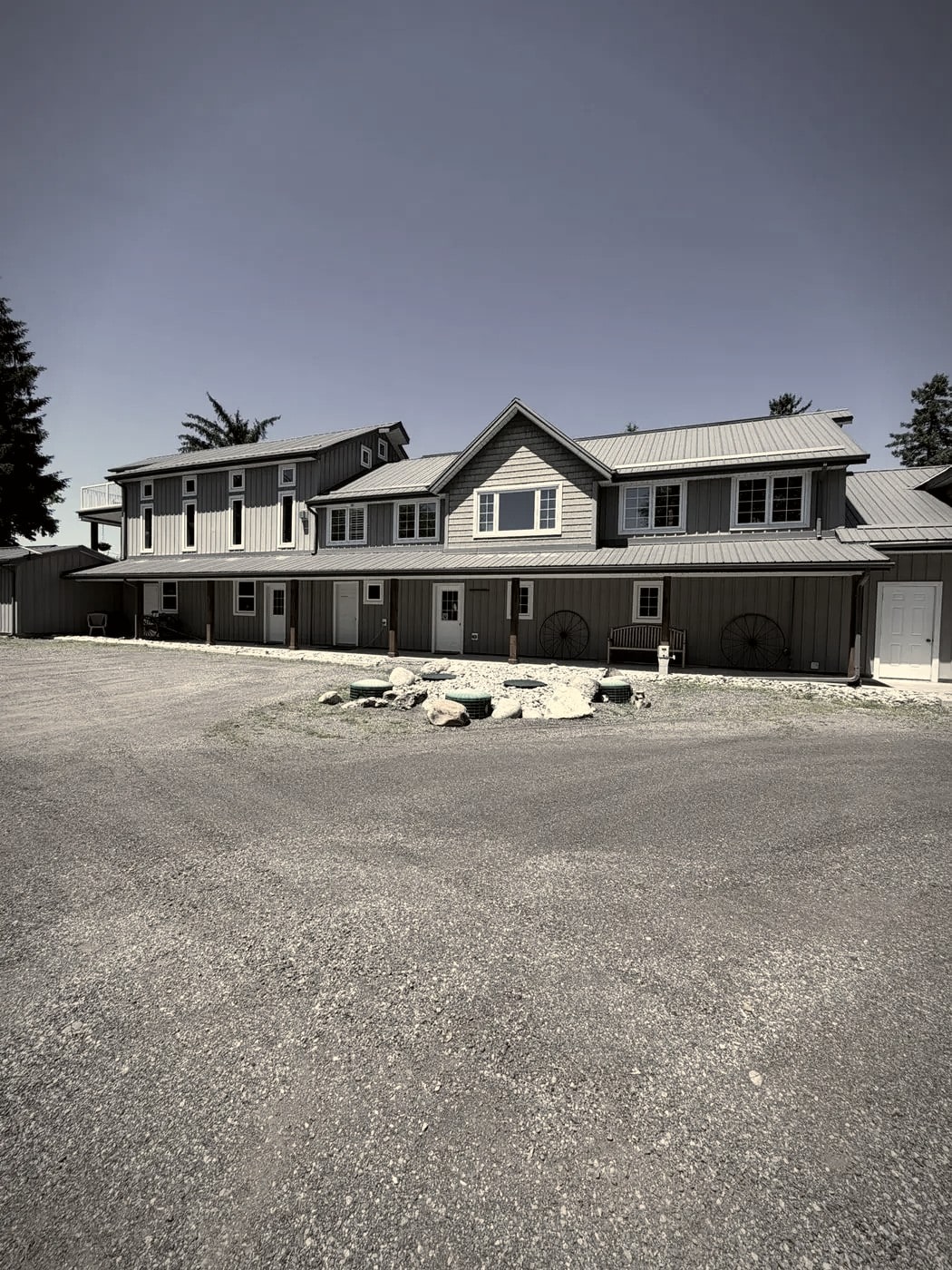 The studio building on its farm property.