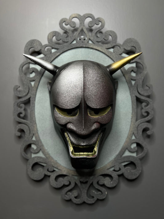 Oni Mask with Frame – Guardian of Strength and Transformation