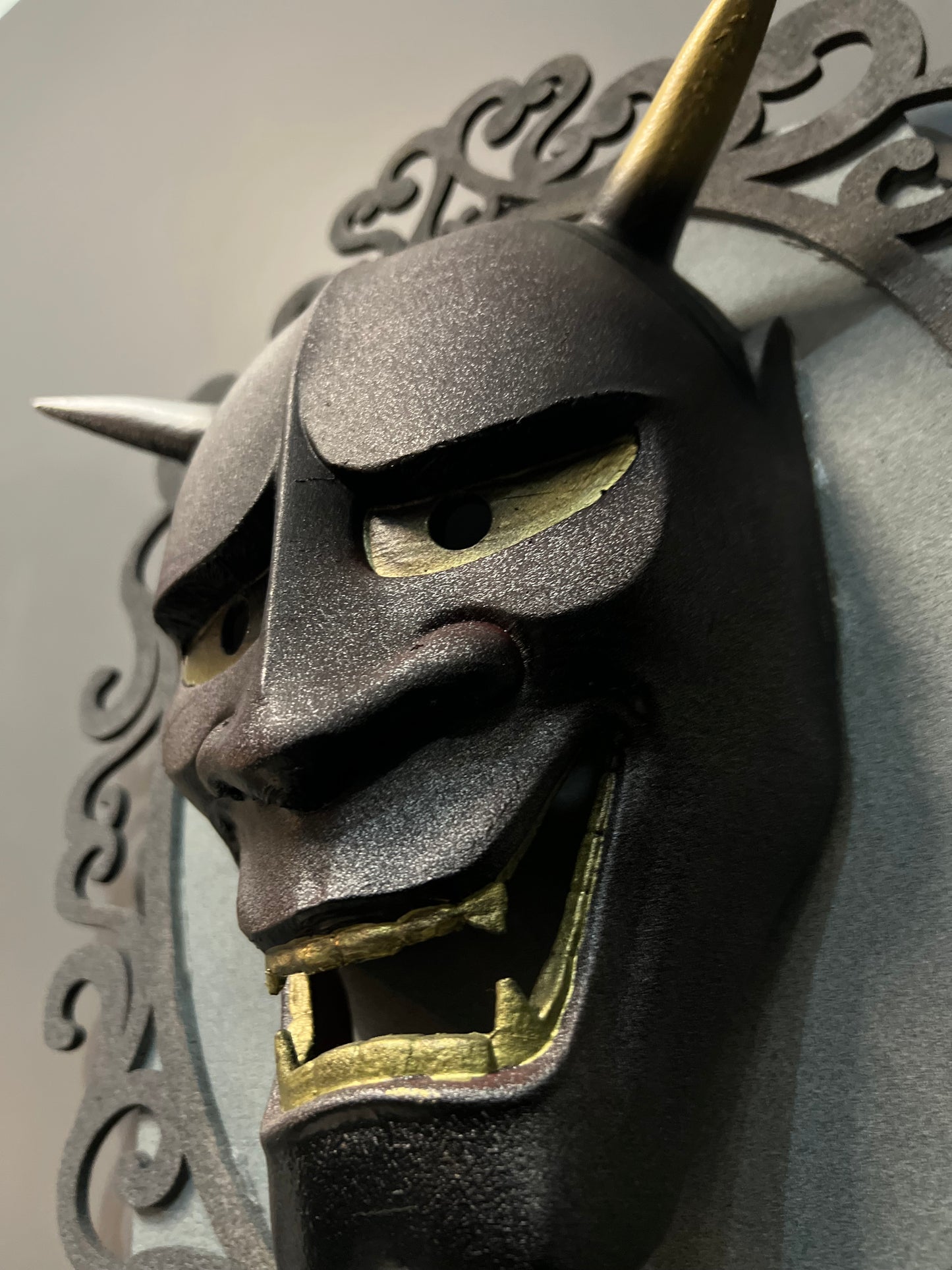 Oni Mask with Frame – Guardian of Strength and Transformation